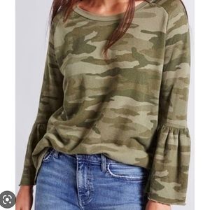 Current/Elliott Camo Sweatshirt Size 2 Very Oversized The Camo Bell